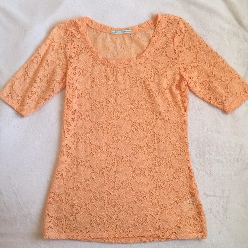 Light Orange Lace Blouse